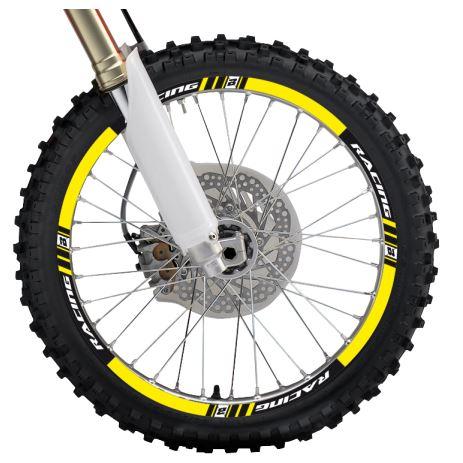 RIM STICKER YELLOW RACING can be applied on 17'', 18'', 19'' and 21'' rims