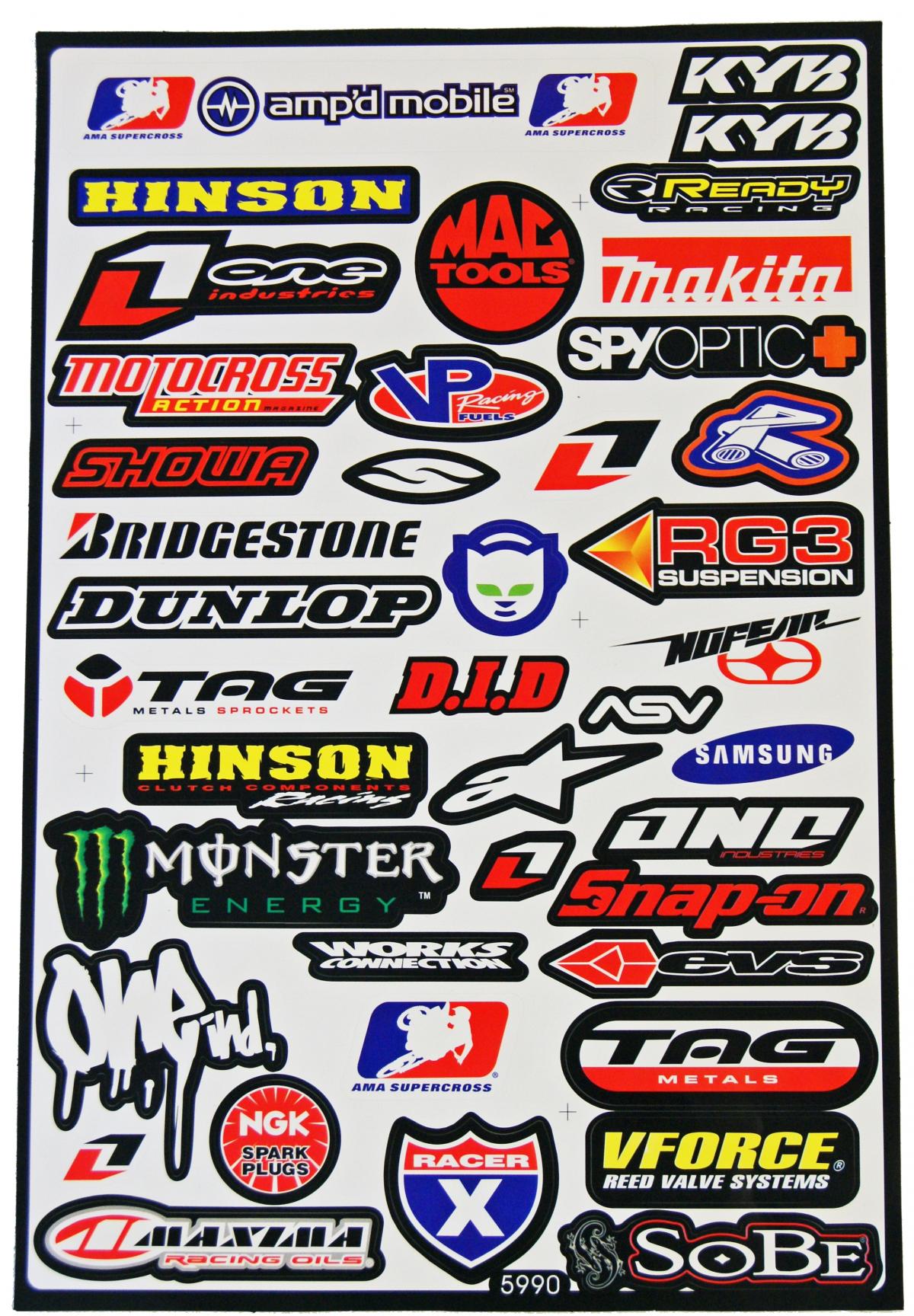 MIXED MOTORCYCLE STICKER SHEET 29x44cm