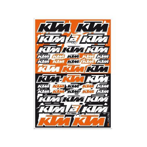 KTM LOGO STICKER SHEET, PRE-CUT