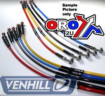 REAR BRAKE HOSE SILVER / BLK, VENHILL S01-2-038/P RM250Z 10-13, RM450Z 08-15