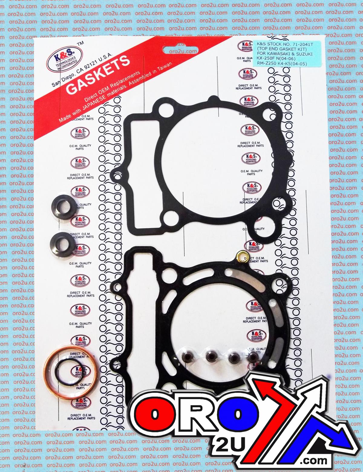 TOP END GASKET SET KAWASAKI KX250F 04-08, SUZUKI RM-Z 250 04-06