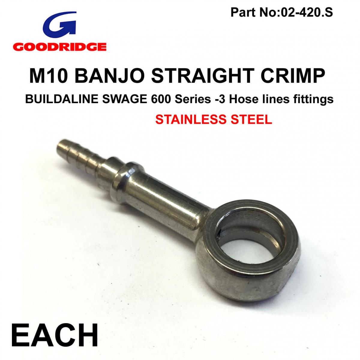 BANJO STRAIGHT STAINLESS 0*