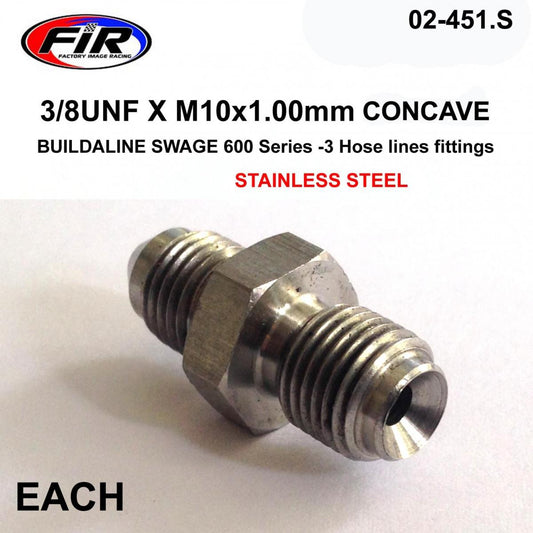 3/8UNF X M10x1.00mm CONCAVE FR, SWAGE 600 Series -3,  / STAINLESS STEEL
