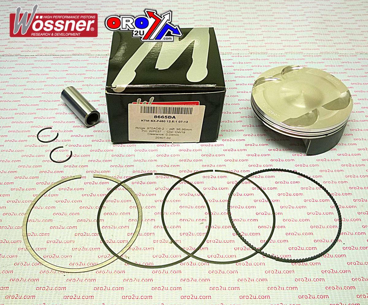 PISTON KIT 07-12 SX-F450 97.00 FORGED 8665DA WOSSNER KTM