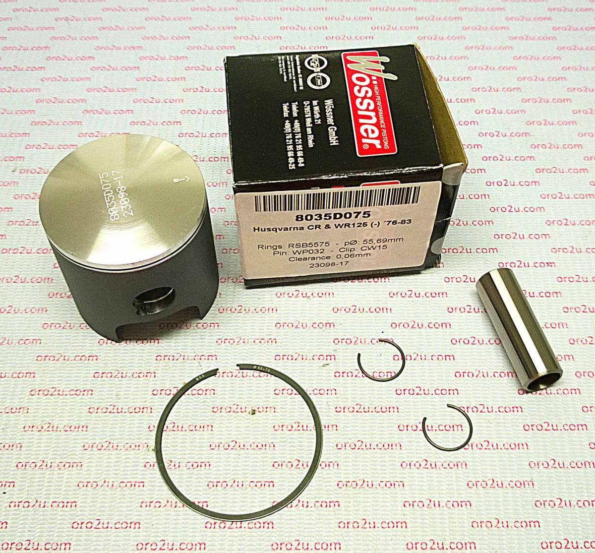 WOSSNER 56.44mm PISTON KIT HUSQVARNA CR125 76-83, WR125 76-83