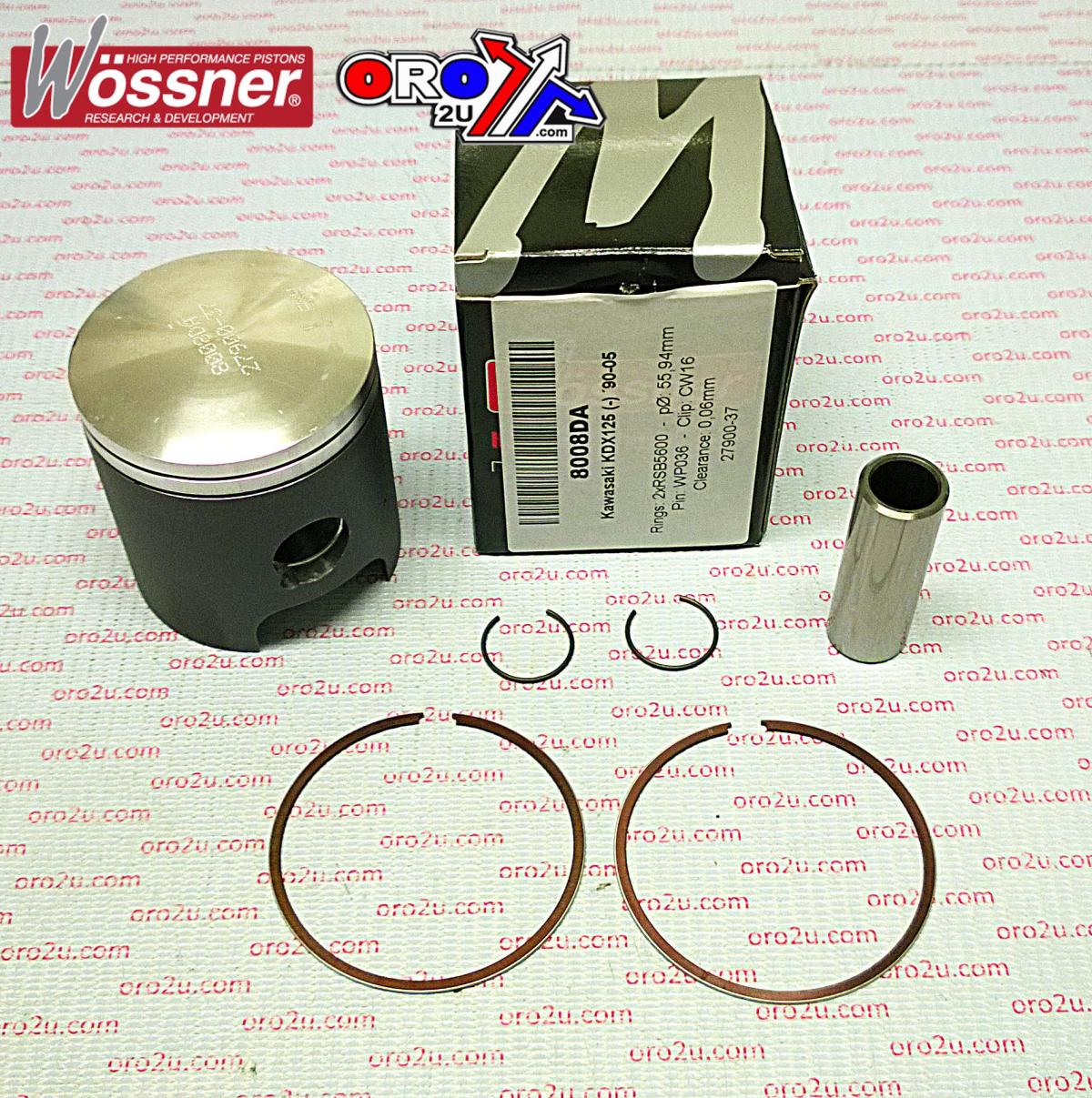 WOSSNER 56mm FORGED PISTON KIT KAWASAKI KDX125 1990-2005