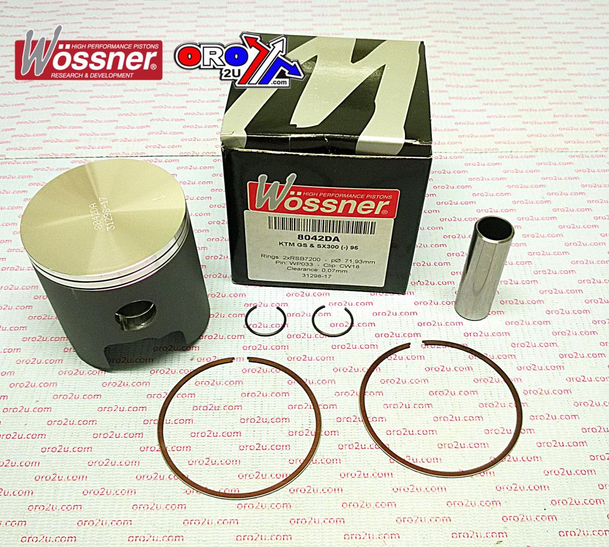 PISTON KIT 1995 KTM300 72.00 FORGED WOSSNER 8042DA