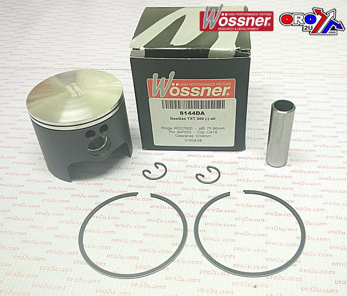 PISTON KIT TXT280 GASGAS 76mm FORGED WOSSNER 8144DB