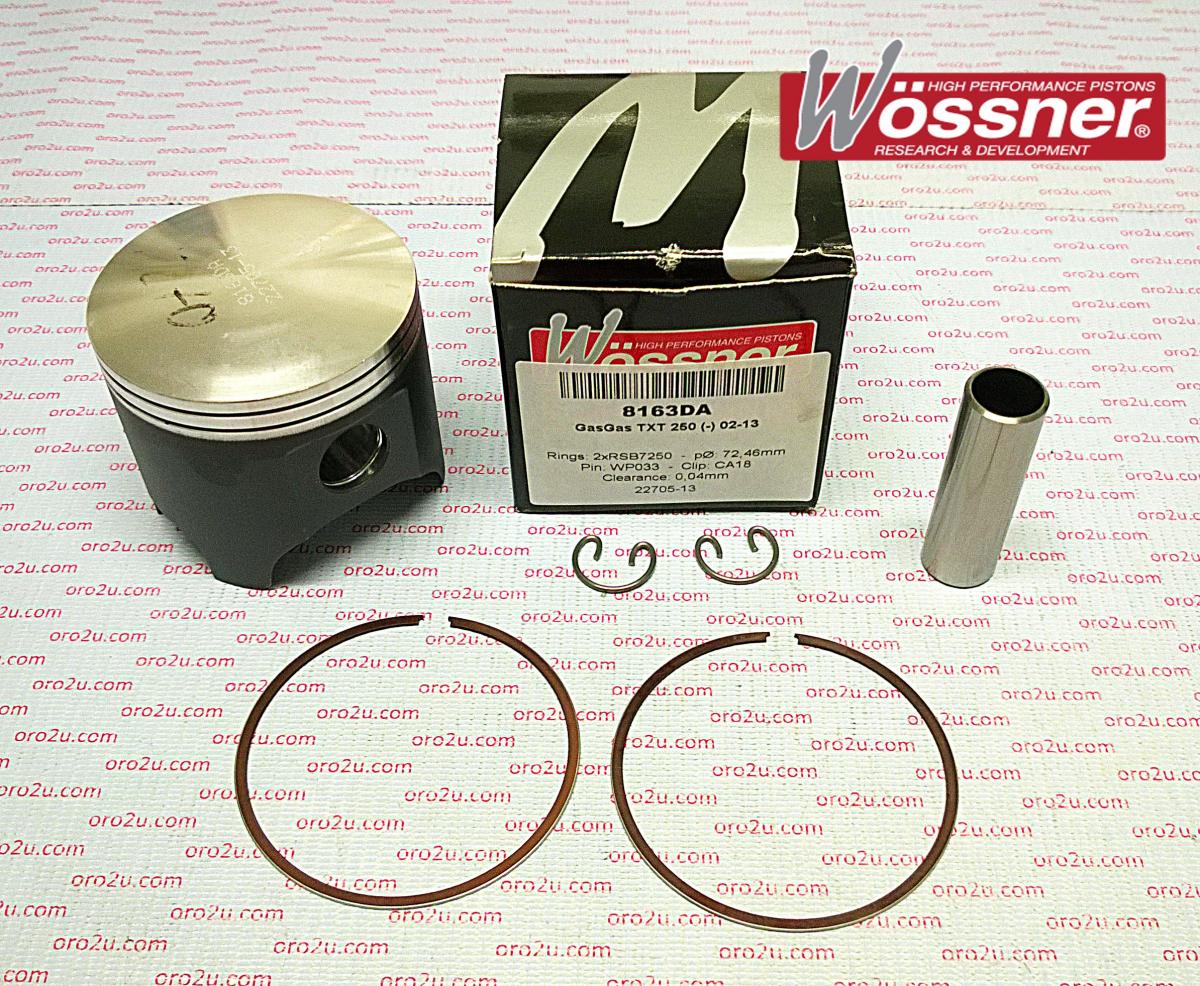 PISTON KIT 01-09 TXT250 GASGAS FORGED WOSSNER 8163DC