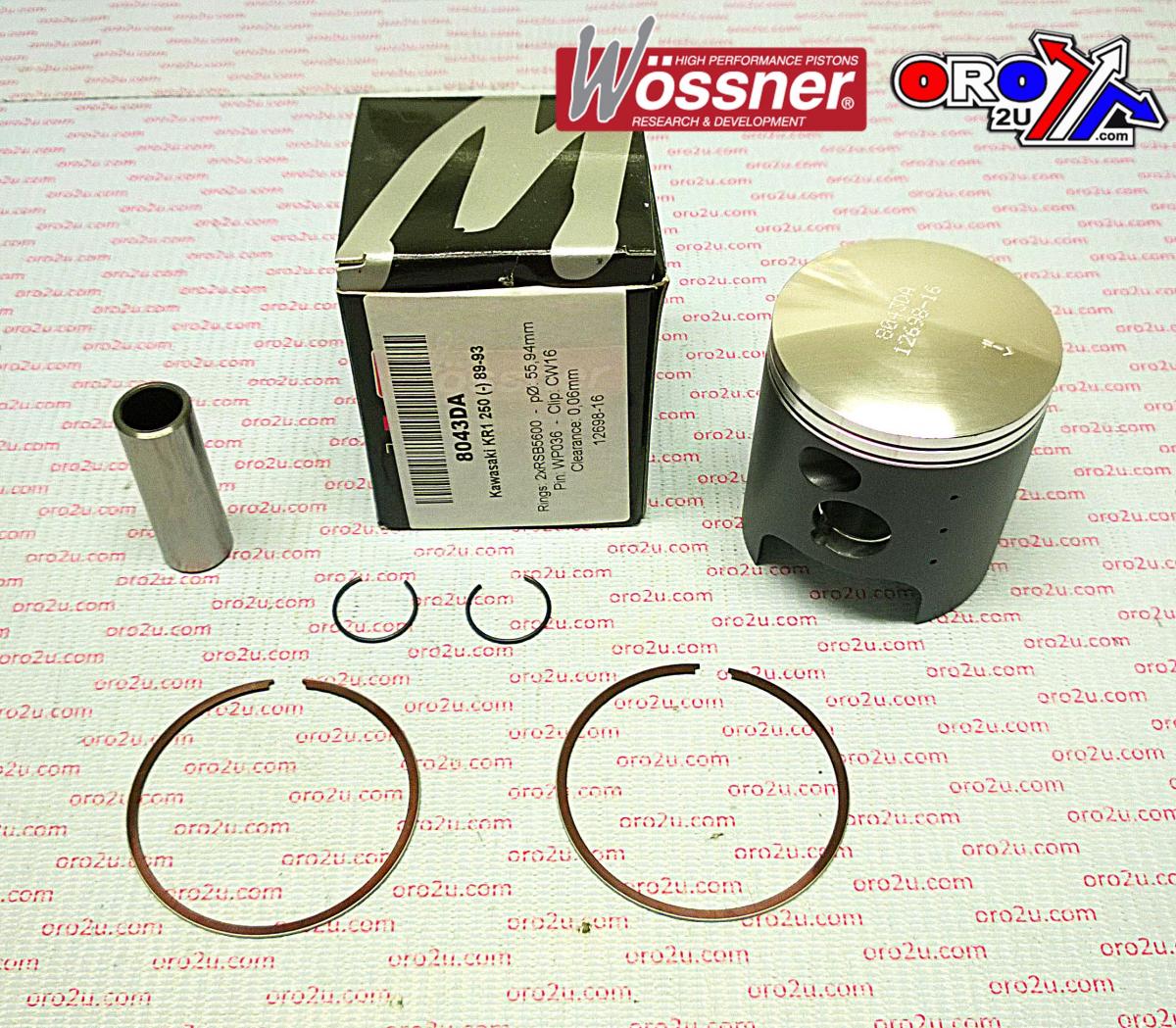 WOSSNER 55.94mm PISTON KIT A, KAWASAKI KR1-250 88-93 BIKE REQUIRES 2 PISTONS
