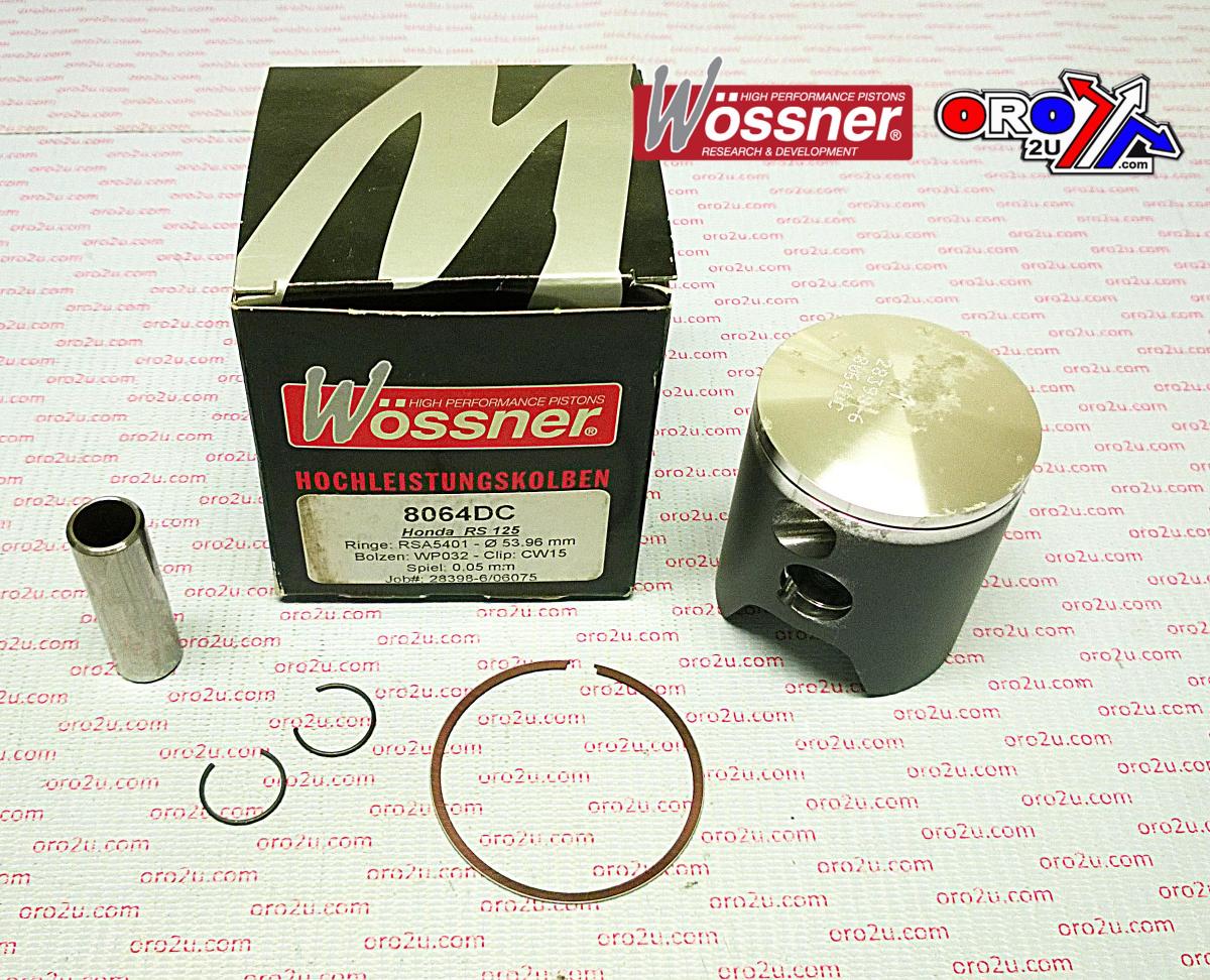 WOSSNER 54mm PISTON KIT C, HONDA RS125 2003-2007, NO HOLES / DOMED