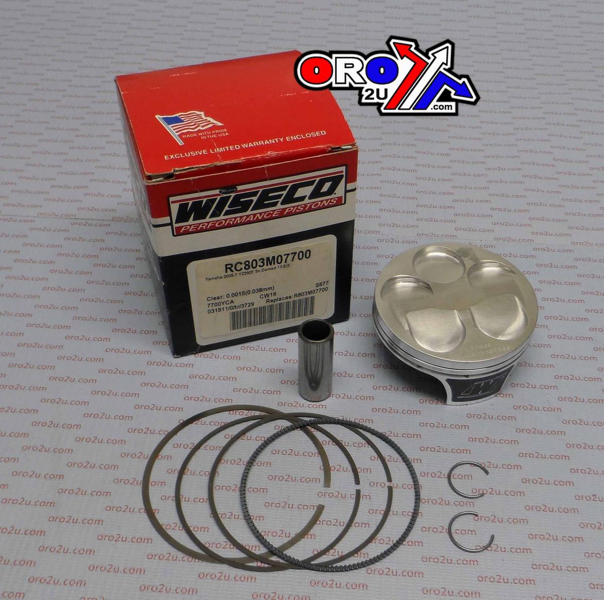 WISECO 77mm PISTON KIT RC YAMAHA YZ250F 01-07, WR250F 01-13, GASGAS EC250F 10-15