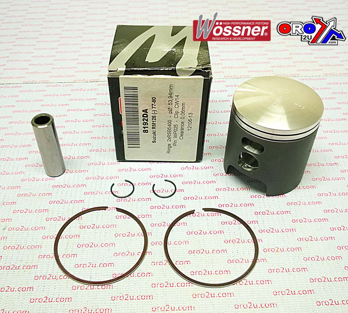 PISTON KIT 77-80 RM125 54.00 FORGED WOSSNER 8192DA