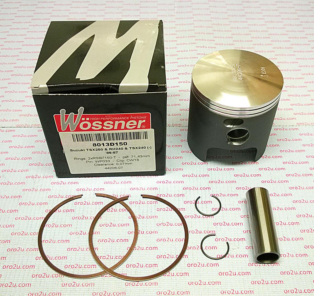 PISTON KIT 86-97 TS250 71.00 FORGED WOSSNER 8013D100