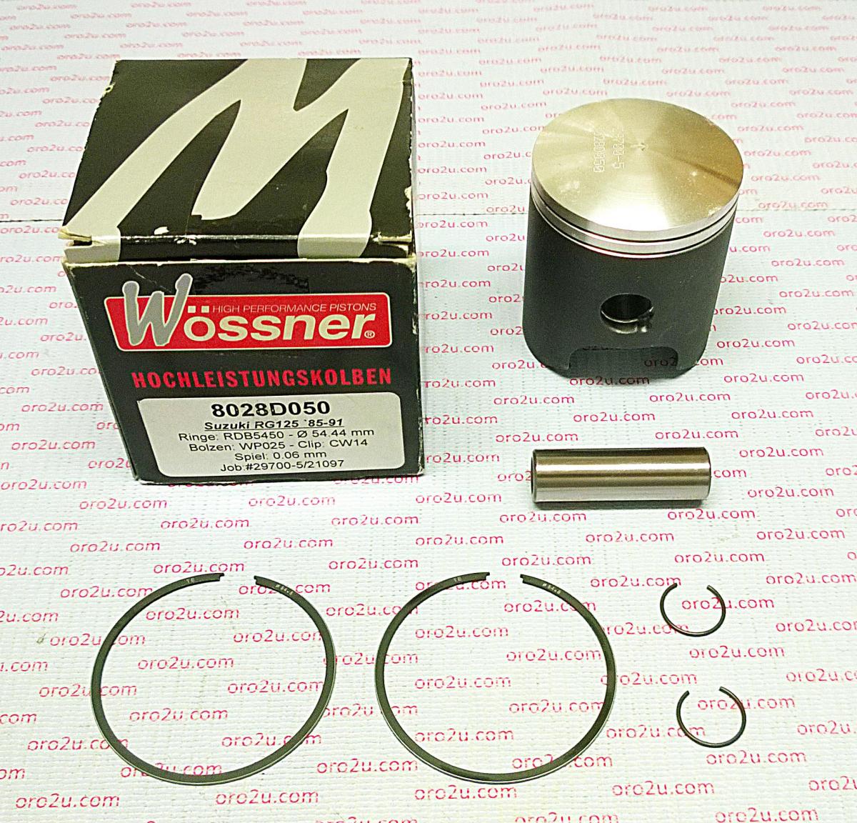PISTON KIT 85-91 RG125 55.00 FORGED WOSSNER 8028D100
