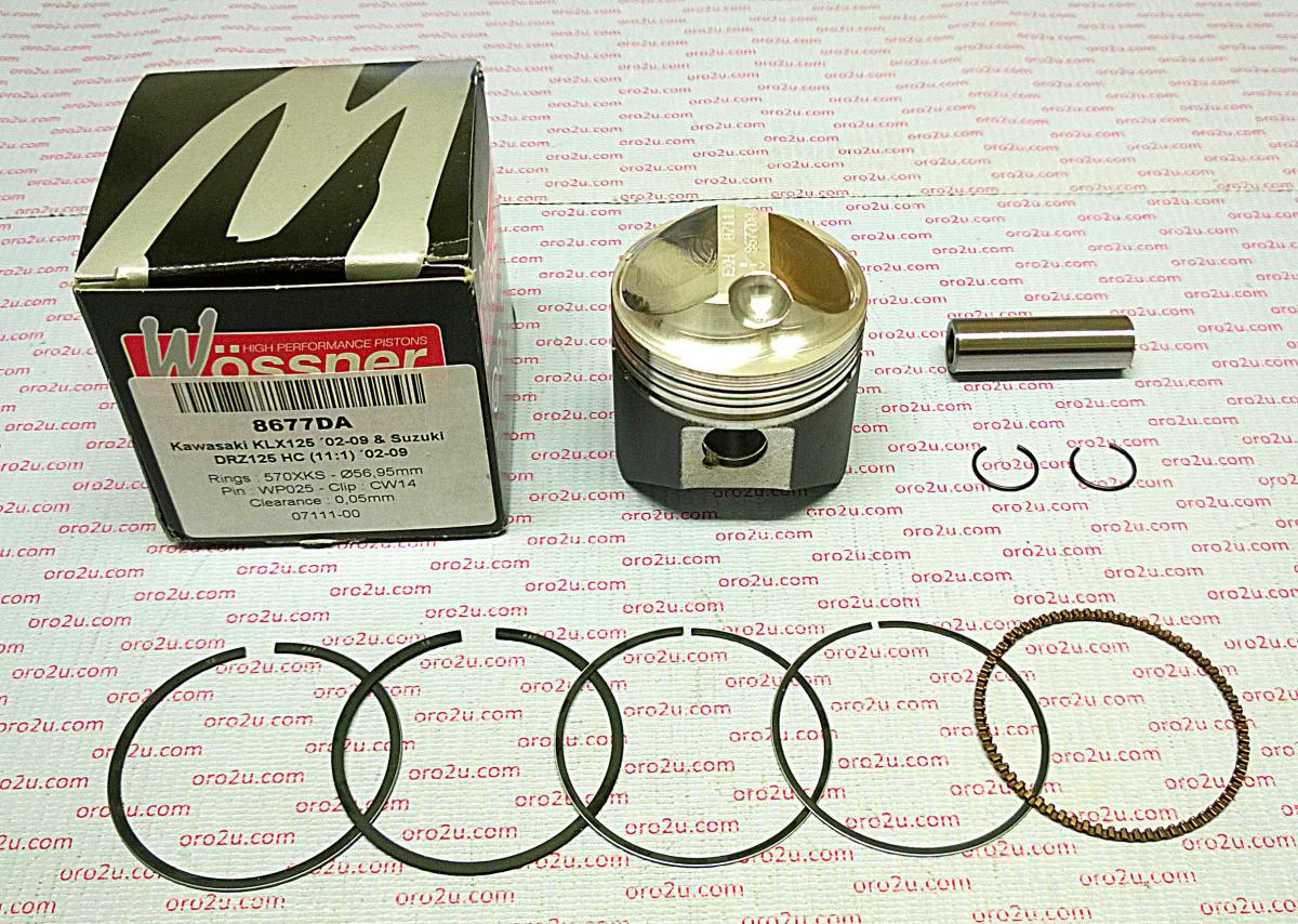 PISTON KIT KLX DRZ 125 57.00 FORGED WOSSNER 8677DA