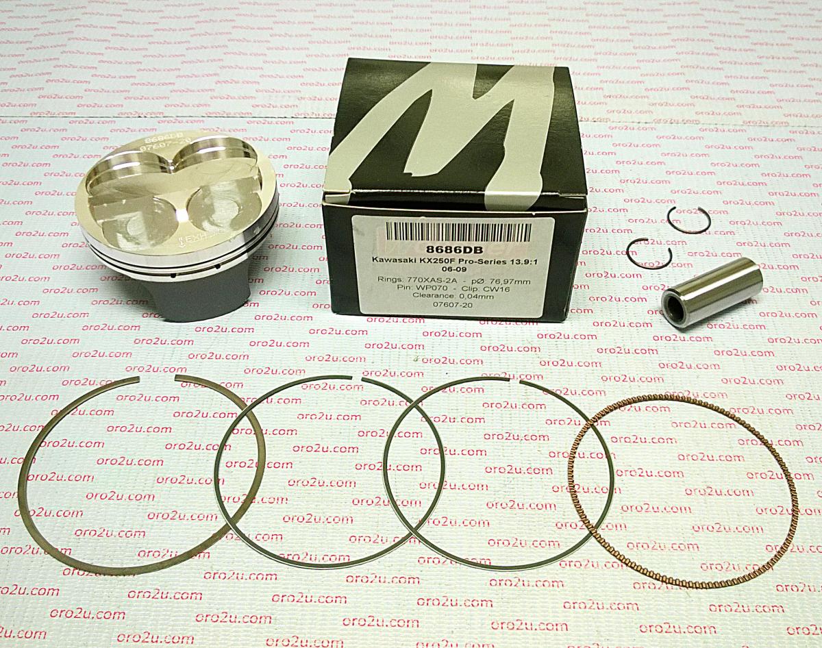 WOSSNER 77mm HC FORGED PISTON KIT B, KAWASAKI KX250F 2006-2009