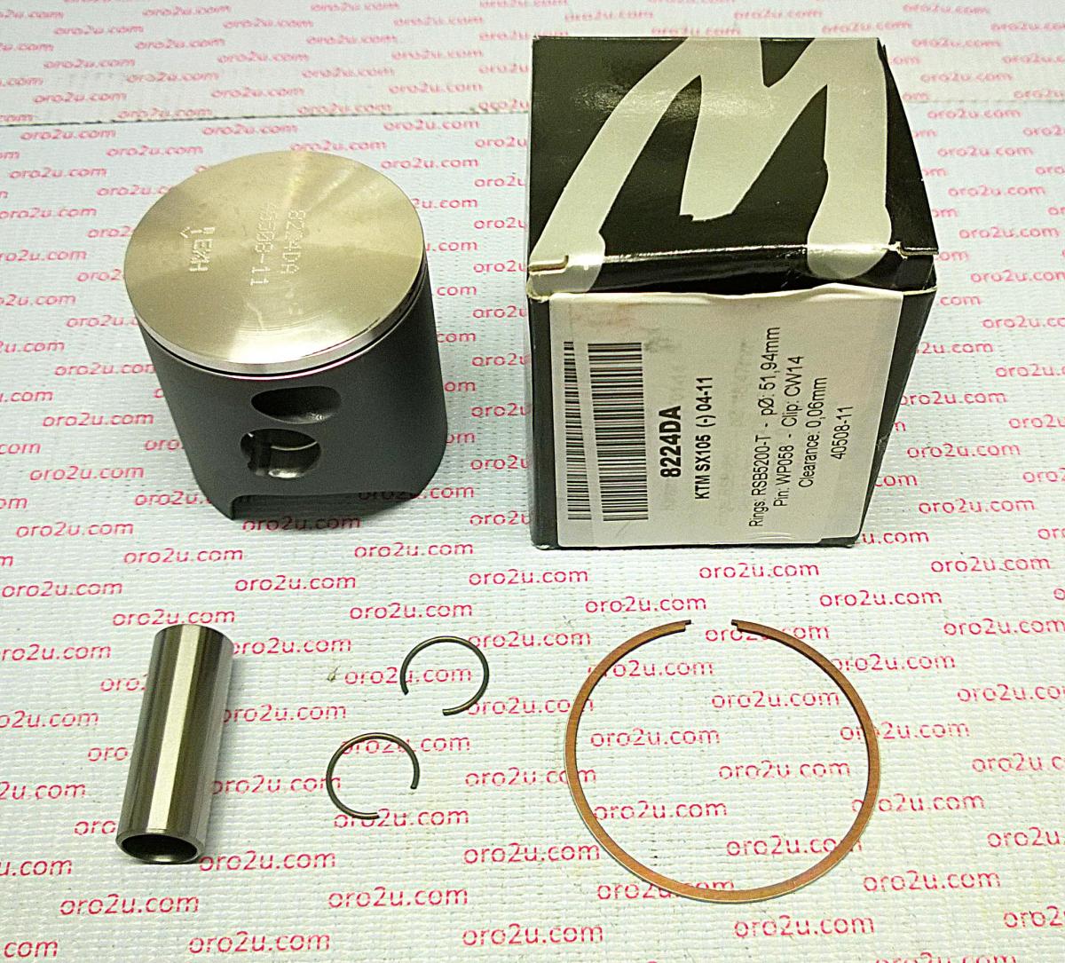PISTON KIT KTM 105 SX XC 52.00 FORGED WOSSNER 8224DB 03-08