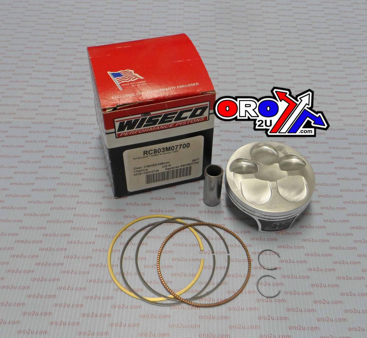 WISECO 77mm PISTON KIT C, KAWASAKI KX250F 2015-2016, ArmorGlide, hi comp 14.5.1