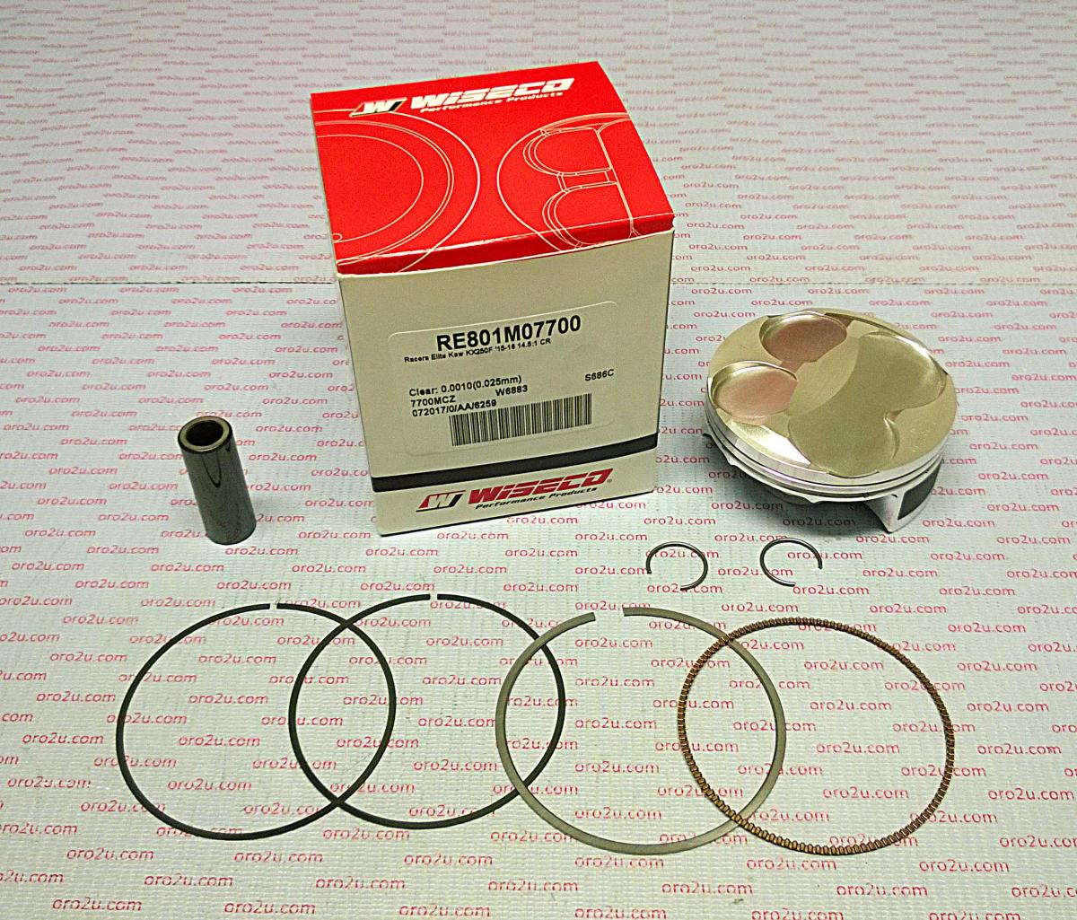 WISECO 77mm PISTON KIT C, KAWASAKI KX250F 2015-2016, ELITE Asymmetric Skirt