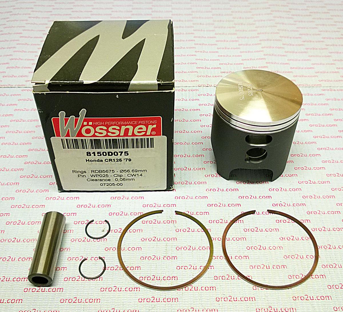 PISTON KIT 1979 CR125 57.00 FORGED WOSSNER 8150D100