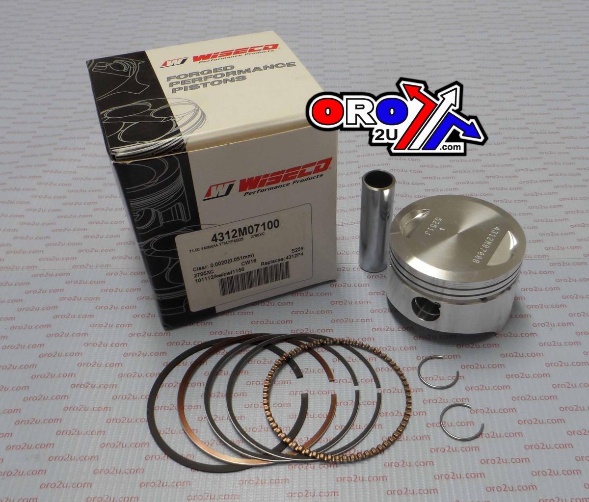 WISECO 71mm PISTON KIT YAMAHA YTM225 1984-1988, YFM225 1987-1988