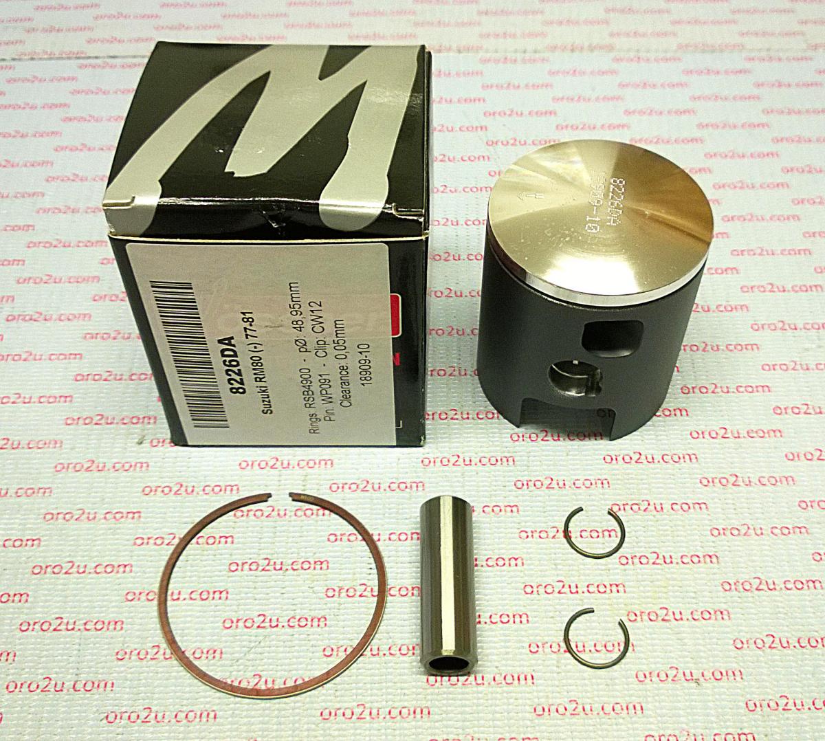 WOSSNER 50mm PISTON KIT SUZUKI RM80 1977-1981, DS80 1978-2000
