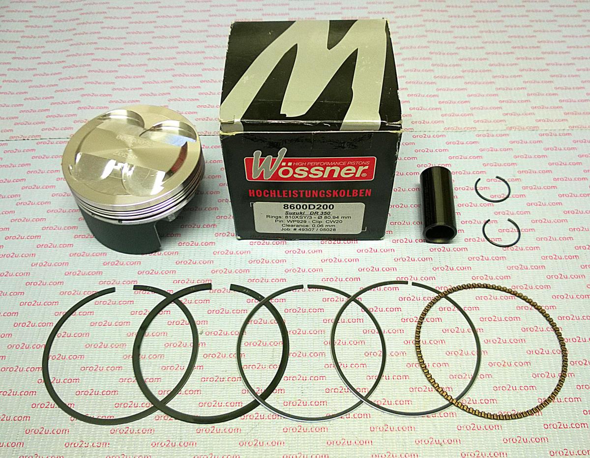 PISTON KIT 90-99 DR350 83.00 FORGED WOSSNER 8600D400