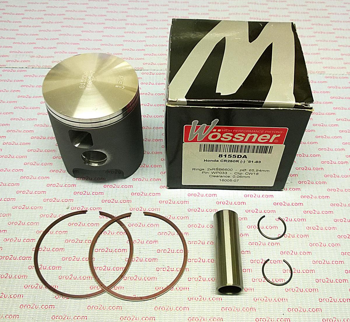 PISTON KIT 81-83 CR250 67.00 FORGED WOSSNER 8155D100