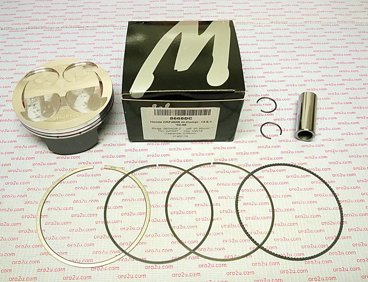 PISTON KIT 02-08 CRF450R HC 96 FORGED WOSSNER 8668DC