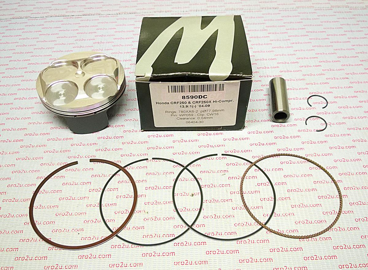 WOSSNER 78mm FORGED HC PISTON KIT A, HONDA CRF250R 04-09, CRF250X 04-09