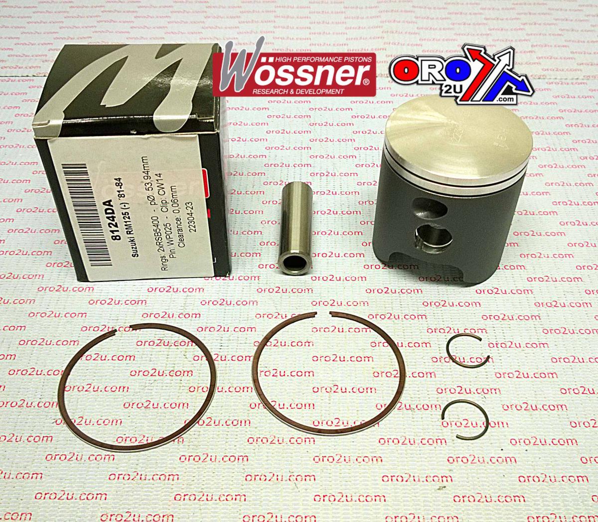 PISTON KIT 81-84 RM125 54.00 WOSSNER 8124DA SUZUKI