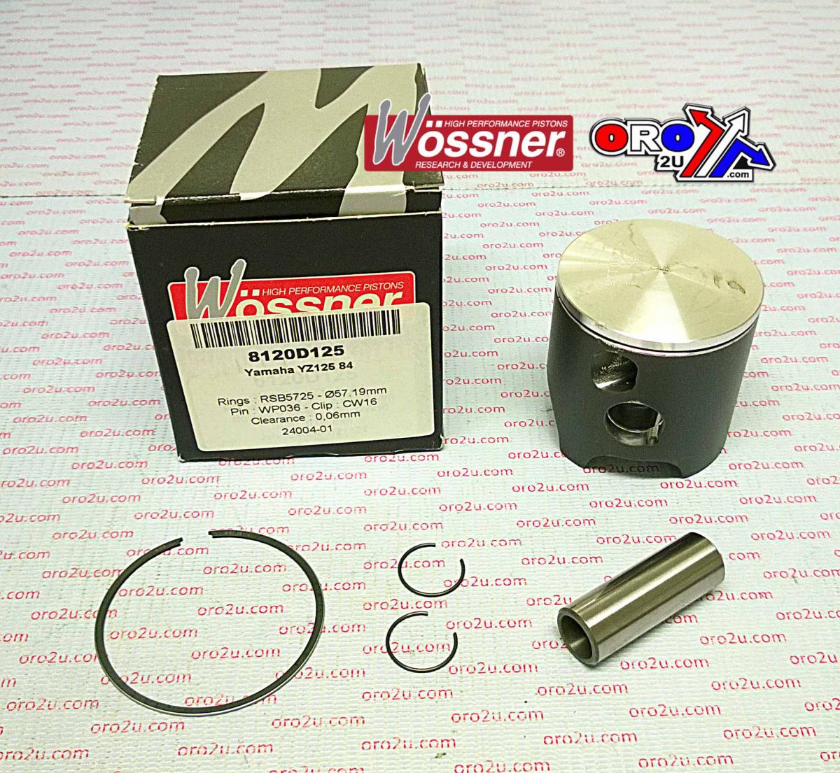 PISTON KIT 1984 YZ125 57.00 WOSSNER 8120D100 YAMAHA MX