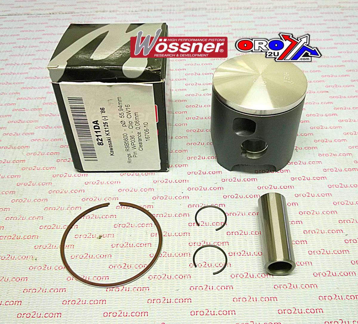 WOSSNER 56mm PISTON KIT C, KAWASAKI KX125 1986