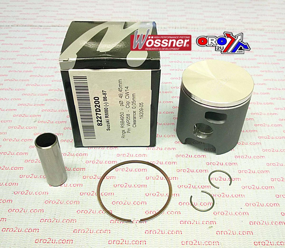 WOSSNER 47.5mm PISTON KIT SUZUKI RM80 1986-1987