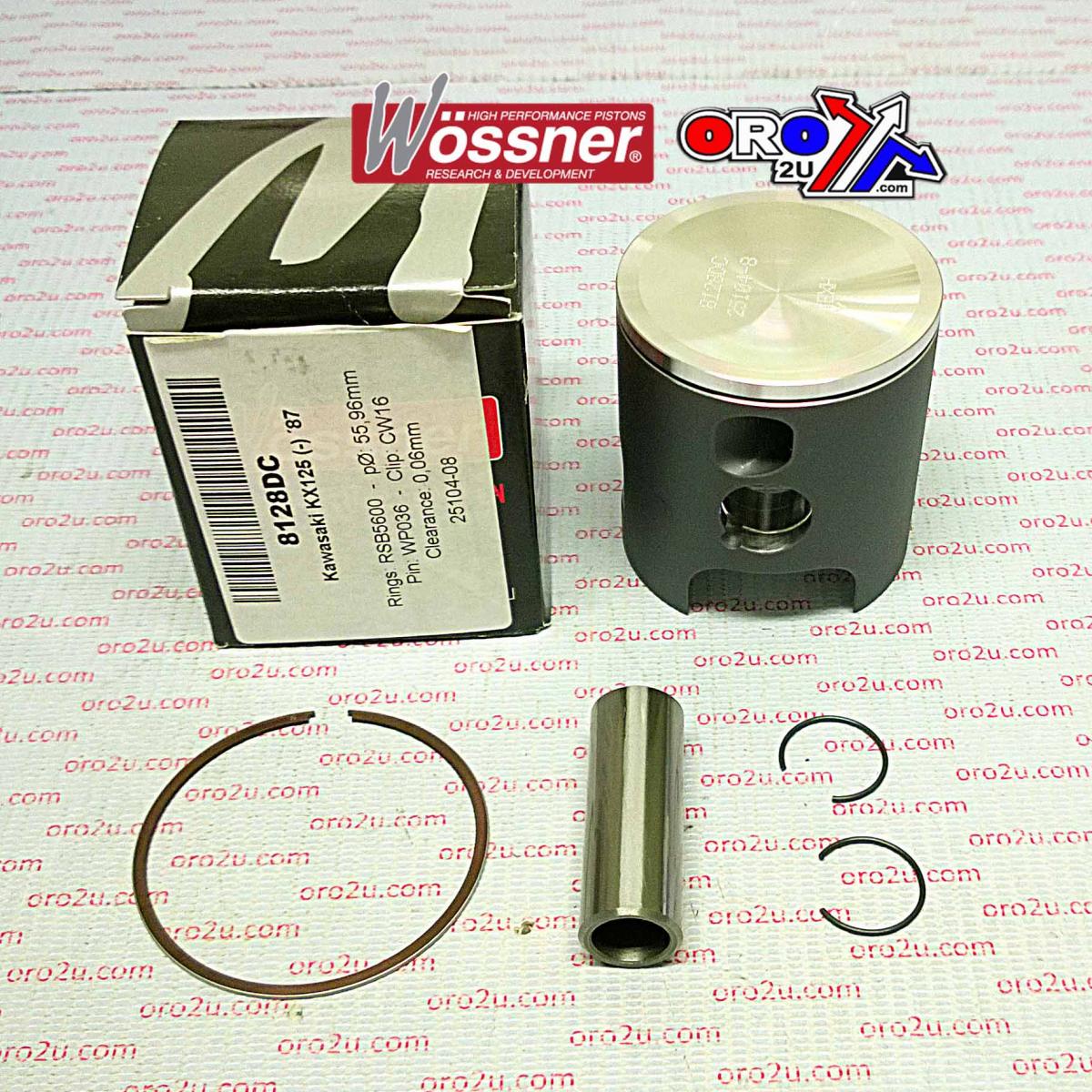 WOSSNER 56mm PISTON KIT B, KAWASAKI KX125 1987