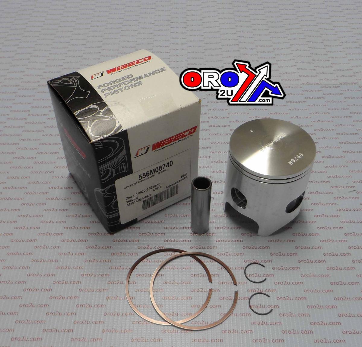 WISECO 67.4mm PISTON KIT KAWASAKI KX250 1987-1989, KXF250 TECATE 1987-1988