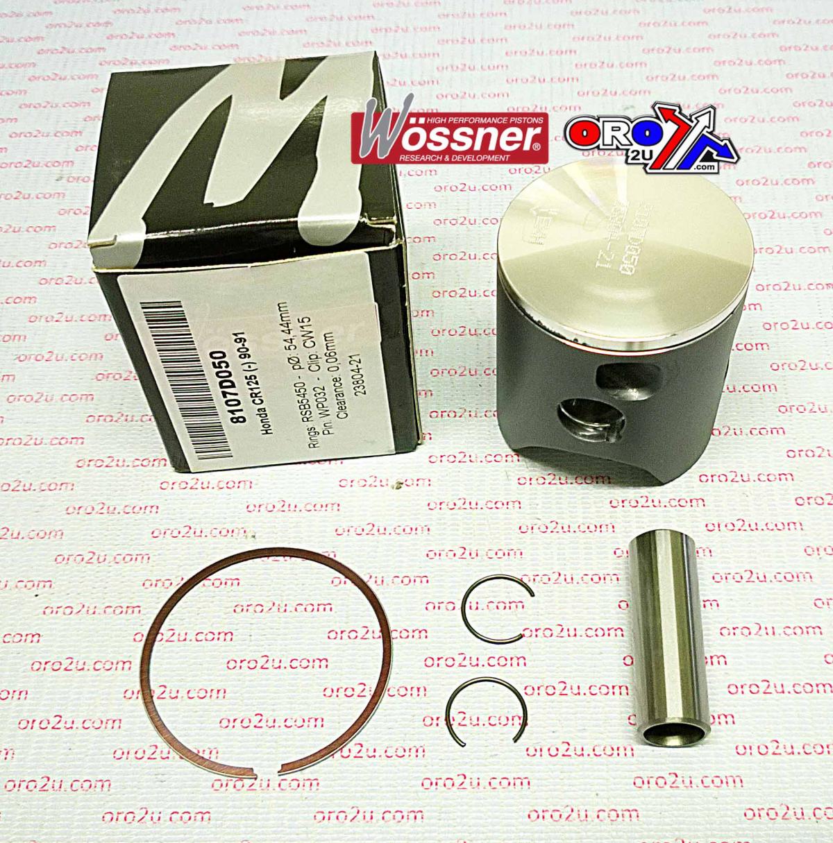PISTON KIT 90-91 CR125 54.50 WOSSNER 8107D050 HONDA MX
