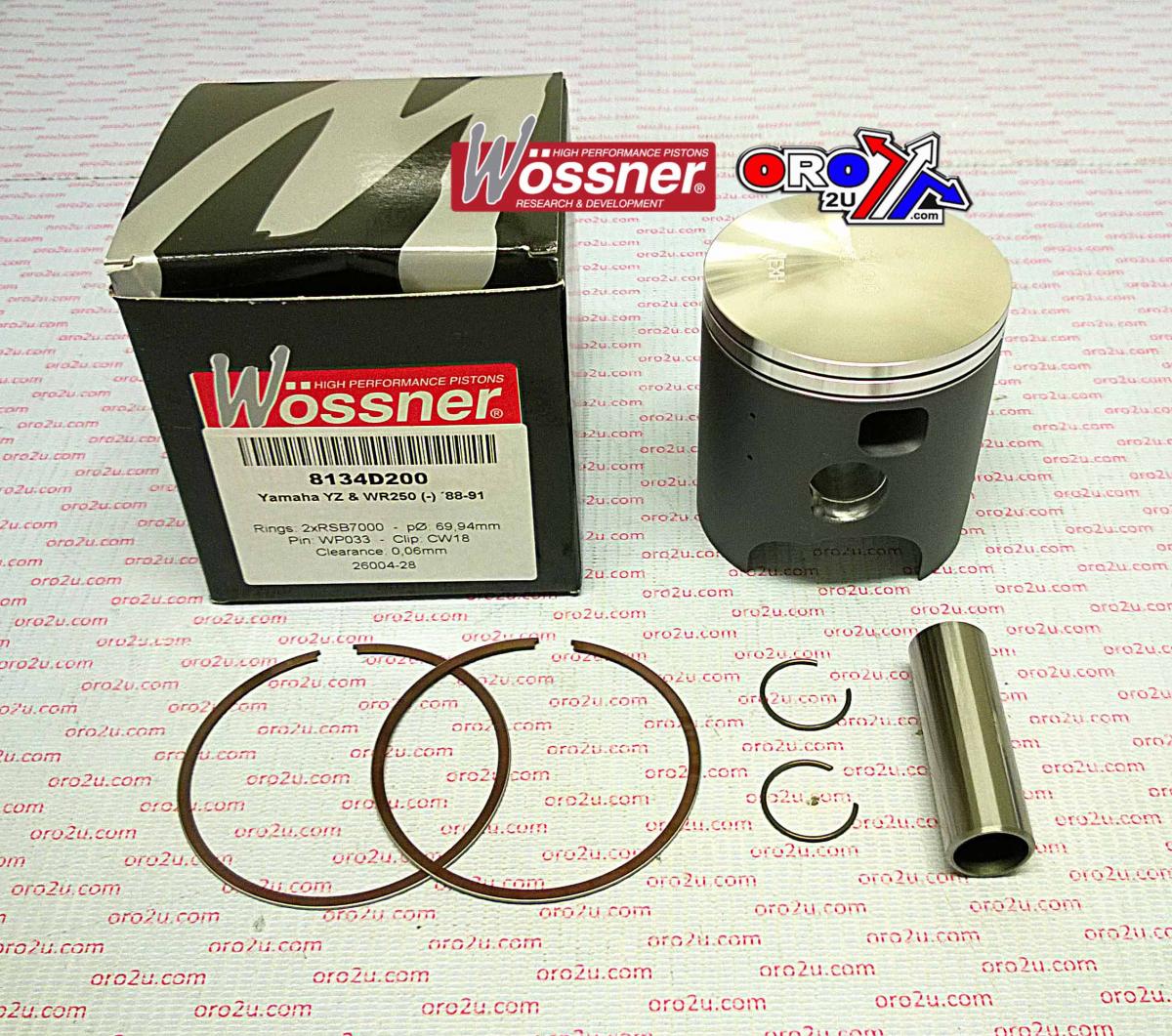 WOSSNER 69.5mm PISTON KIT YAMAHA YZ250 1988-1991