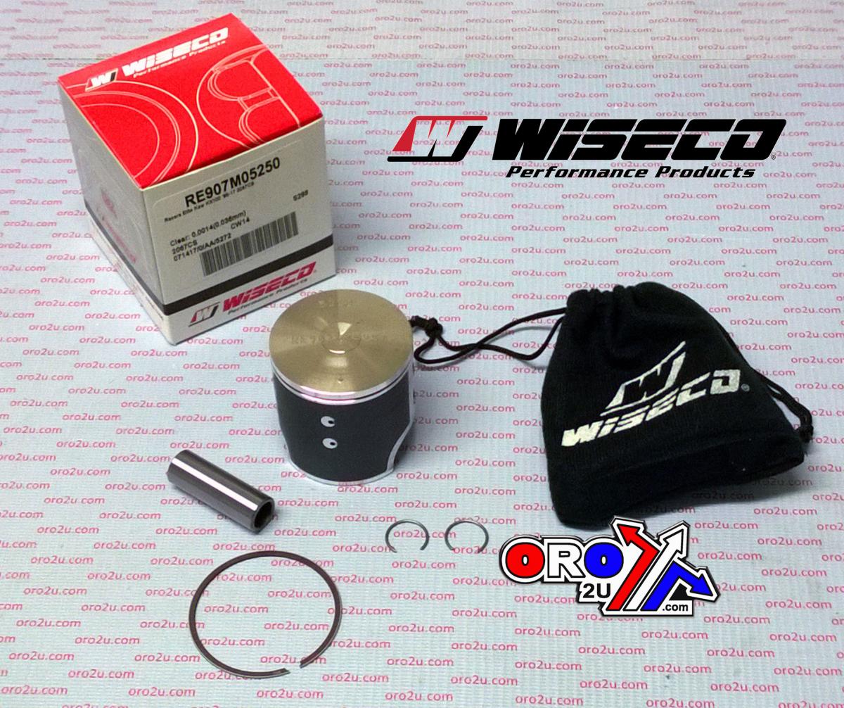 WISECO 52.5mm PISTON KIT C, KAWASAKI KX100 14-21, 1-RING, Racers Elite ArmorFit