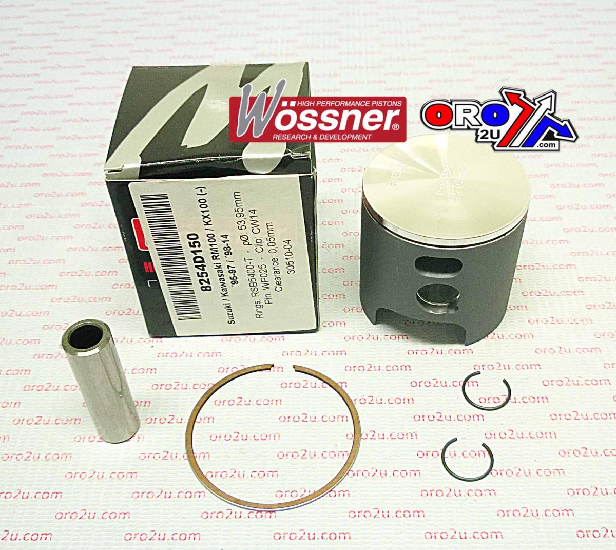 WOSSNER 54mm PISTON KIT A, KAWASAKI KX100 95-21, SUZUKI RM100 2003, 1-RING