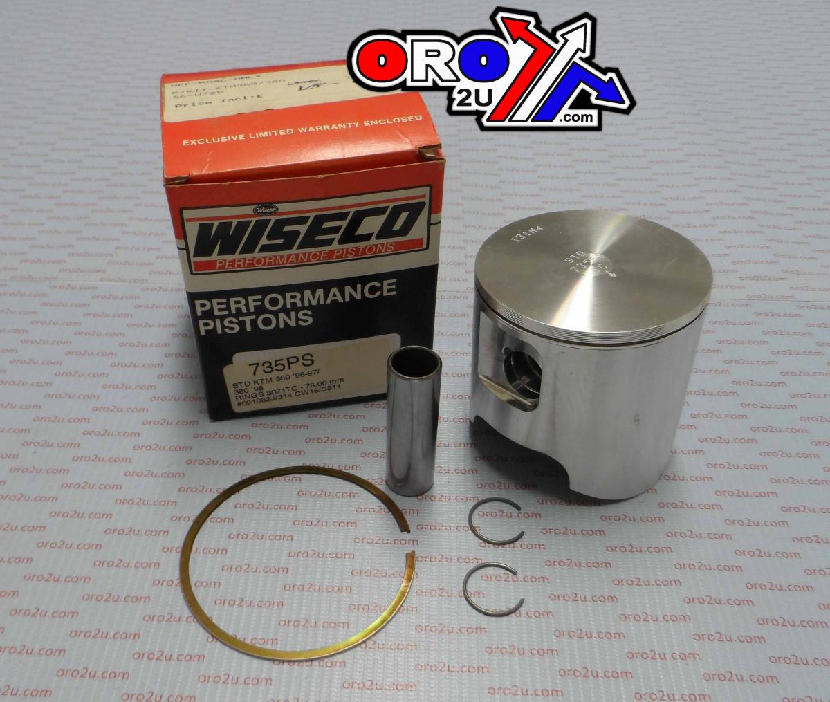 WISECO 78mm PISTON KIT KTM 360 1996-1997, 380 1998