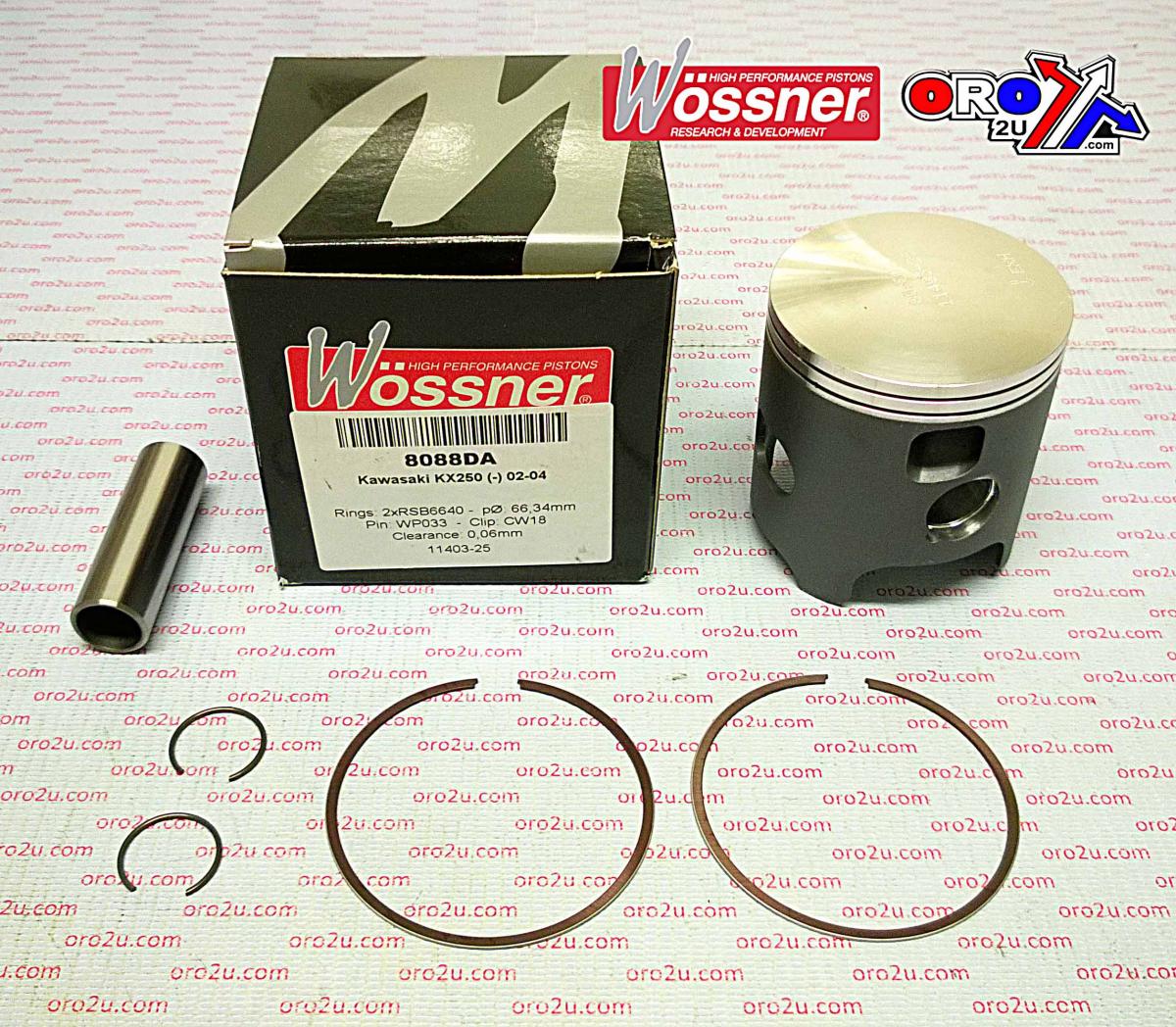 PISTON KIT 02-04 KX250 66.40 A WOSSNER 8088DA KAWASAKI MX