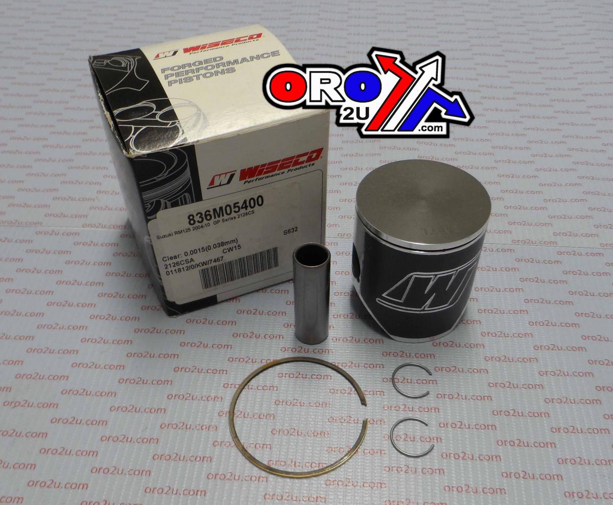 WISECO 54mm PISTON KIT C, SUZUKI RM125 2004-2008, RACING GP