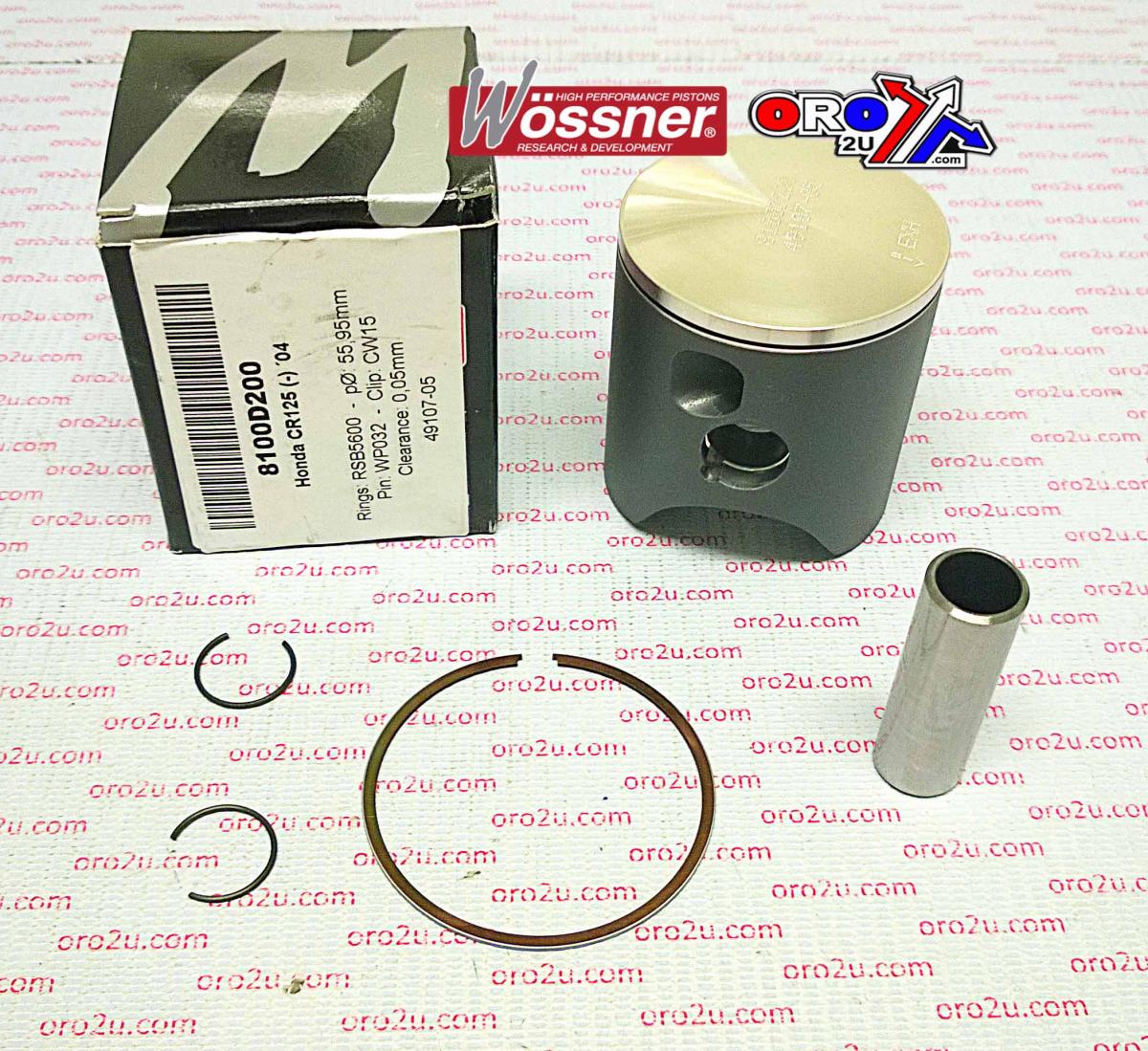 WOSSNER 54mm PISTON KIT A, HONDA CR125R 2004,