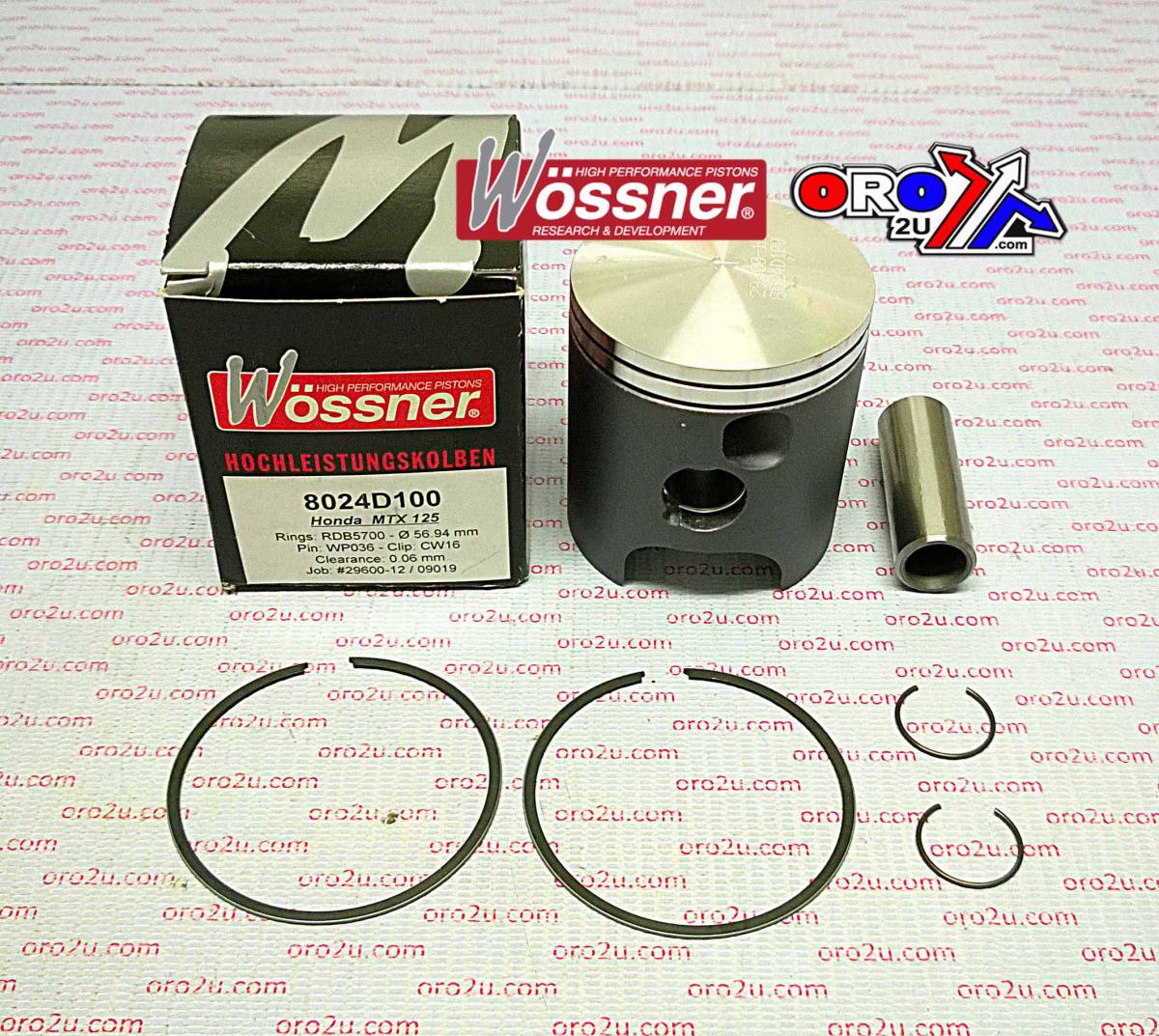 WOSSNER 57.5mm PISTON KIT HONDA MTX125 1983-1987, MBX125 1983-1987