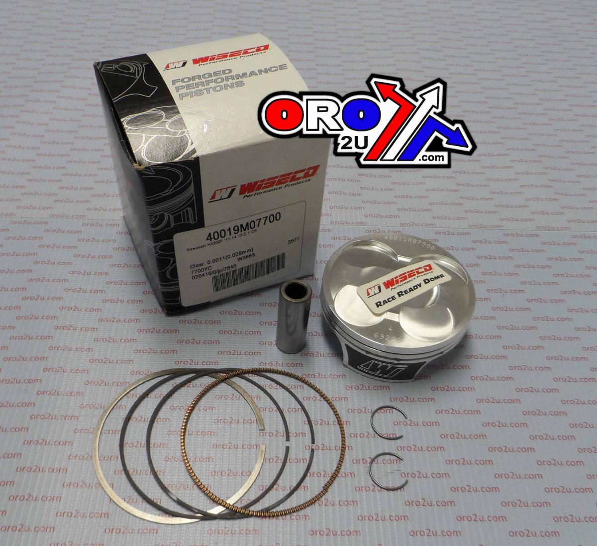 WISECO 77mm PISTON KIT B, KAWASAKI KX250F 2011-2014, COMP 13.5:1