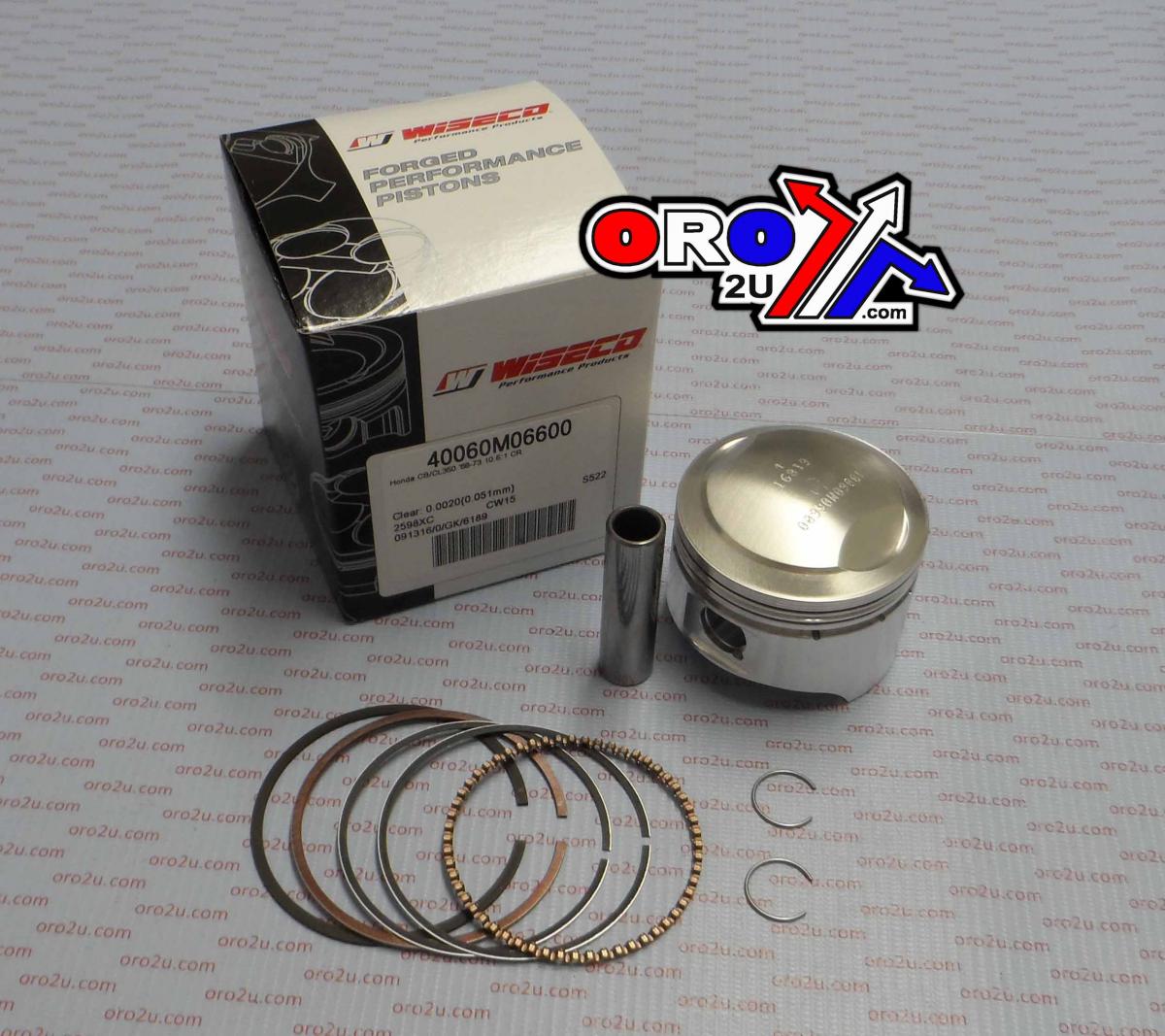 PISTON KIT 68-73 CB350 66.00 WISECO 40060M06600 ROAD HONDA