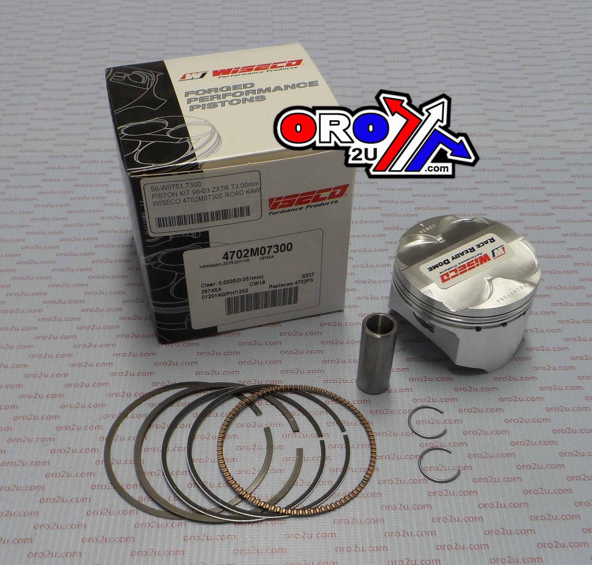 PISTON KIT 96-03 ZX7R 73.00mm WISECO 4702M07300 ROAD KAW STD SIZE