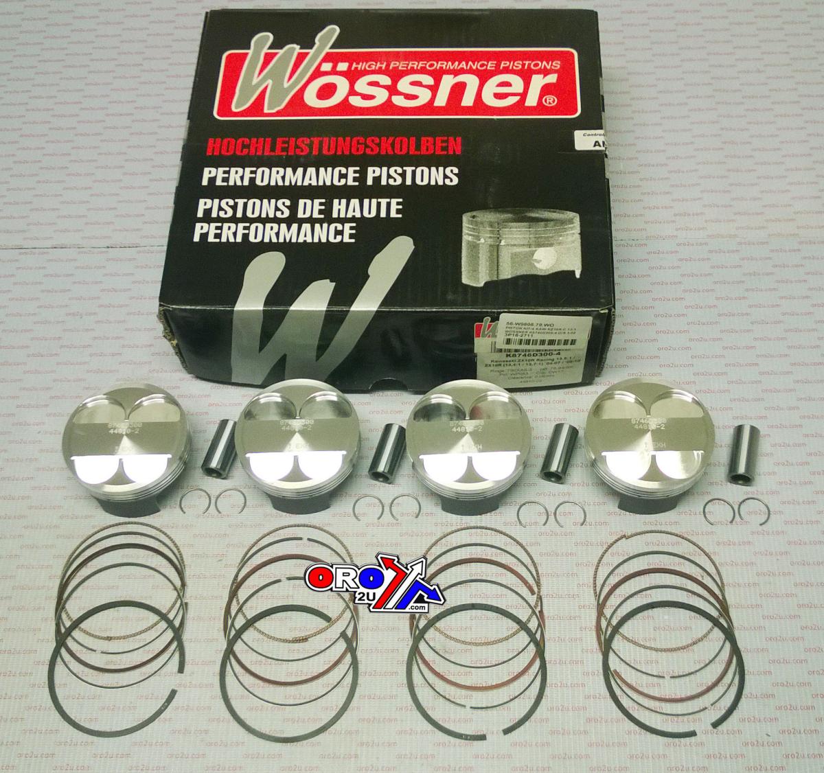 WOSSNER 79mm PISTON KIT KAWASAKI ZX-10R 2004-2010, COMP 13:1 (X4)
